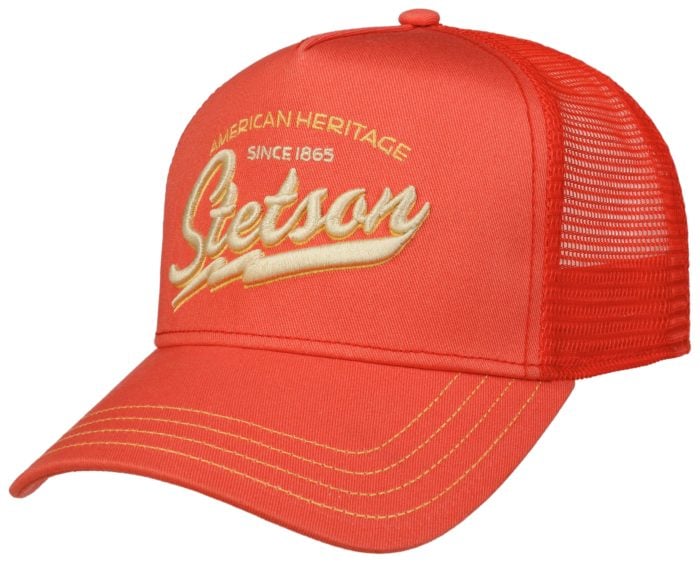 Keps - Stetson Trucker Cap American Heritage Classic (röd-orange) (Storlek: One size)